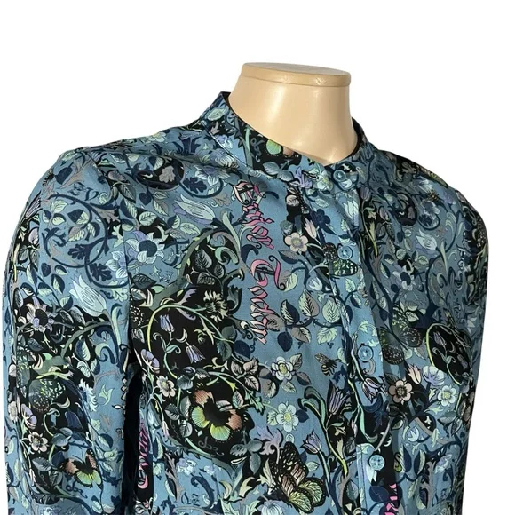 NWT Zadig & Voltaire Refla bohemian Patch Oxford blue printed Dress - Picture 9 of 15